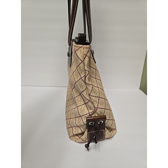 Dooney & Bourke Vintage Tassel Tote Purse Shoulder Bag Canvas Signature Logo 30 - Picture 4 of 15